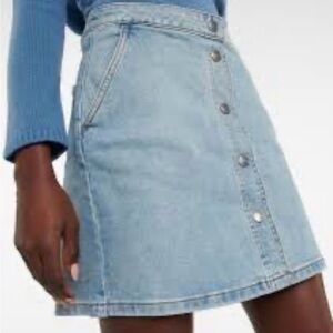 A.P.C. Blue Button-Down Mini Skirt